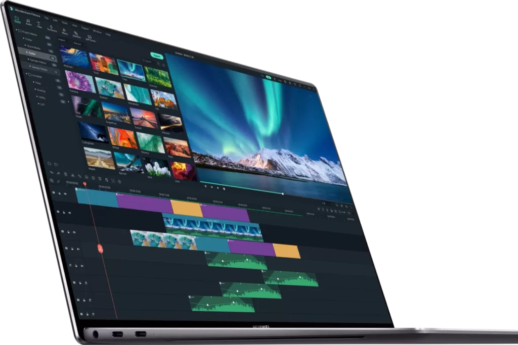 Video editing software on the Huawei Matebook