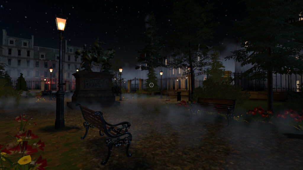 A London Park at night.