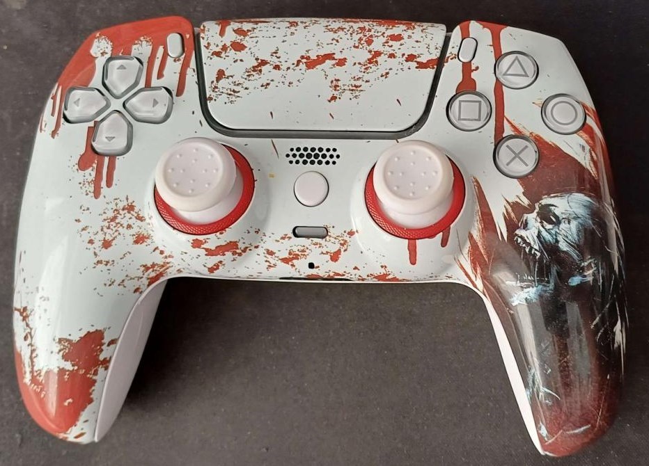 Mega Modz PS5 FPS Professional Tournament Gamepad top down view. 