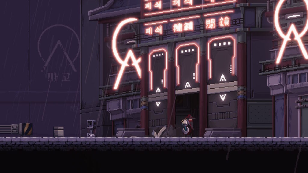 main character standing outside a building